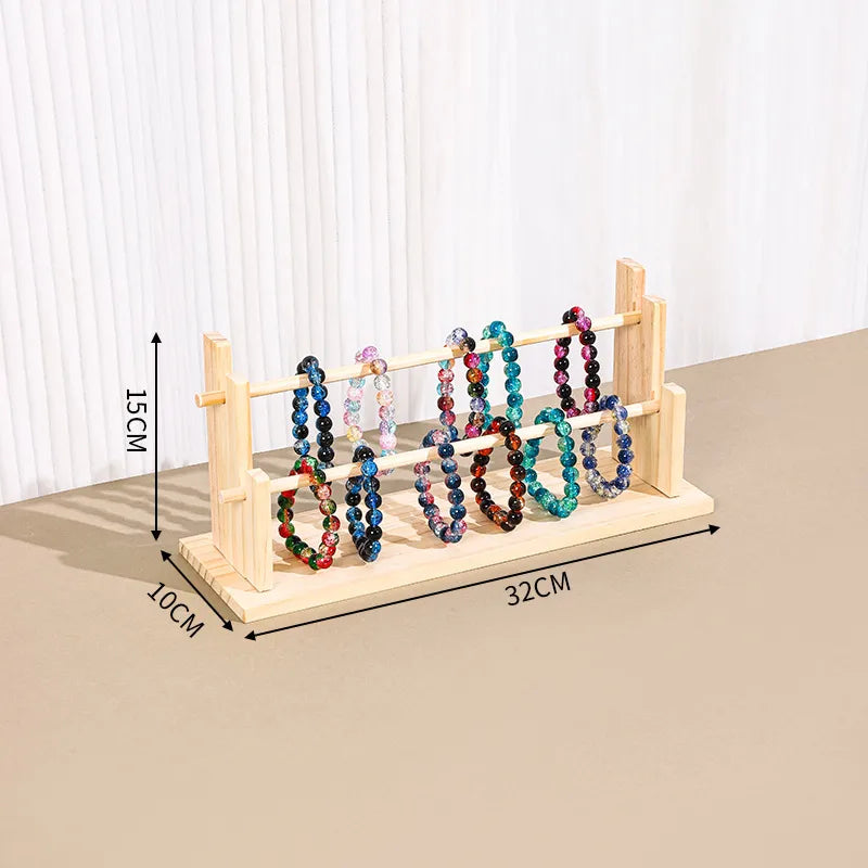 Solid Wood Bracelet Jewelry Display Stand Stall Wares Watch Accessory Storage Rack Hair Tie Headband Organizer Holder