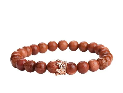 Simple Style Classic Style Round Natural Stone Agate Artificial Gemstones Bracelets In Bulk