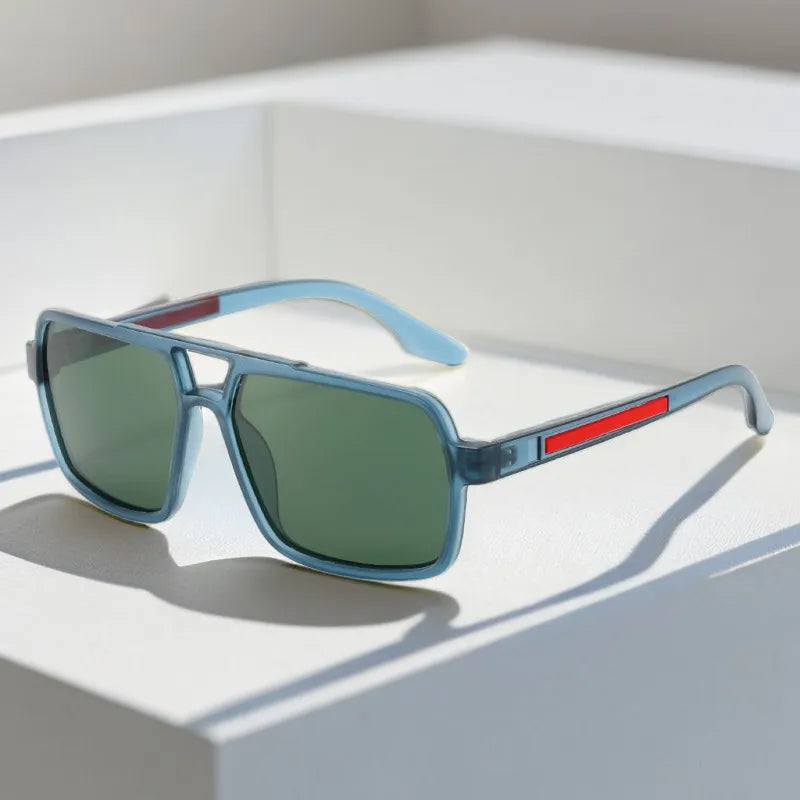 elegant basic solid color tac square full frame men's sunglasses