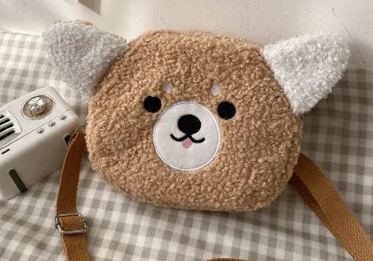 women's small winter plush cute shoulder bag