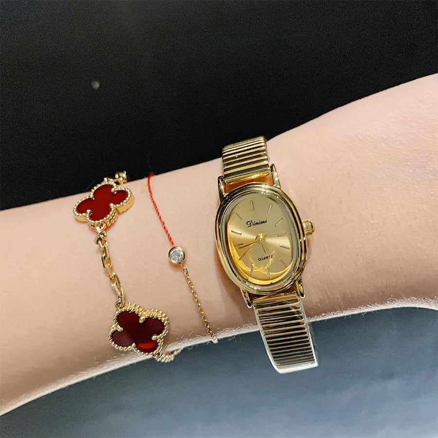 Simple Style Solid Color Buckle Quartz Watch Women's Watches