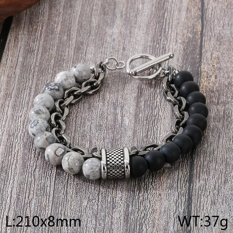 Casual Simple Style Streetwear Round 304 Stainless Steel Bracelets In Bulk