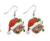 Cartoon Christmas Tree Deer Cow Cat Rainbow Earrings Women's Acrylic Animal Zodiac Letter Number Text Design Jewelry Accessories