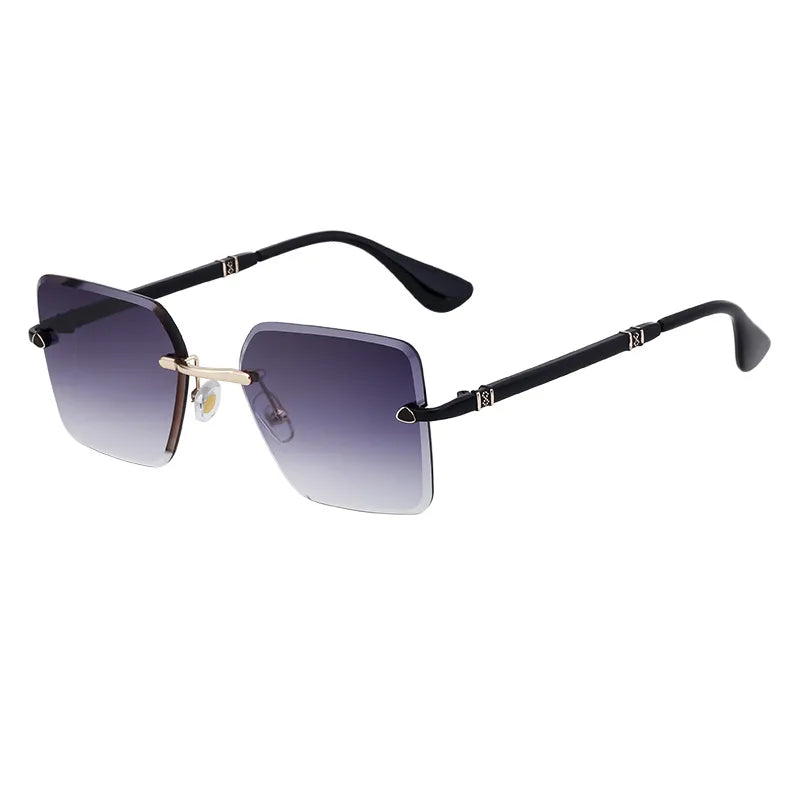 Simple Style Solid Color Pc Gradient Tinted Lenses Square Frameless Men's Sunglasses