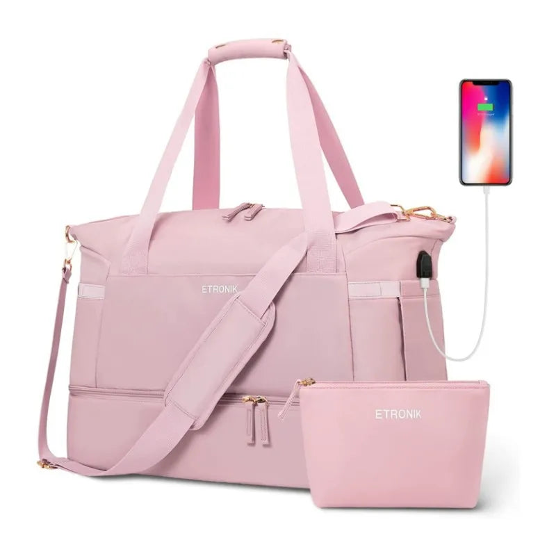 Unisex Basic Solid Color Polyester Travel Bags