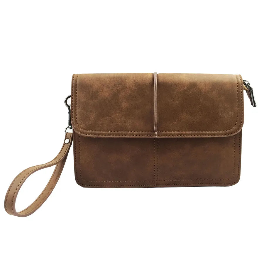 Men's Solid Color Pu Leather Magnetic Buckle Long Wallets