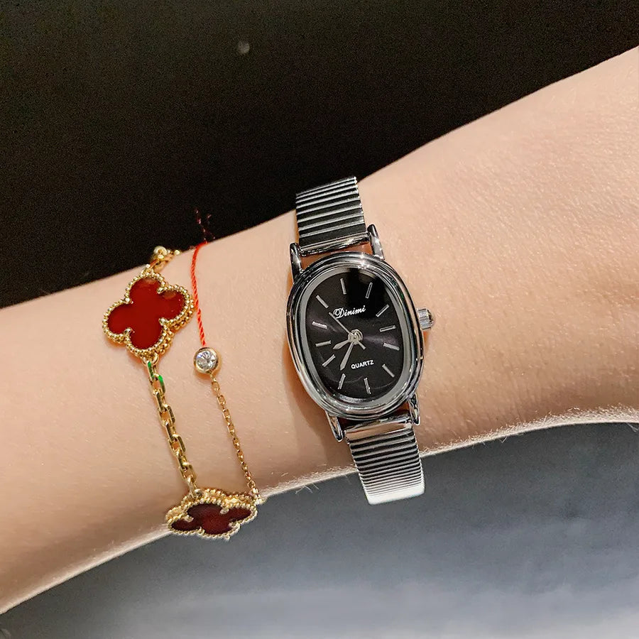 Simple Style Solid Color Buckle Quartz Watch Women's Watches