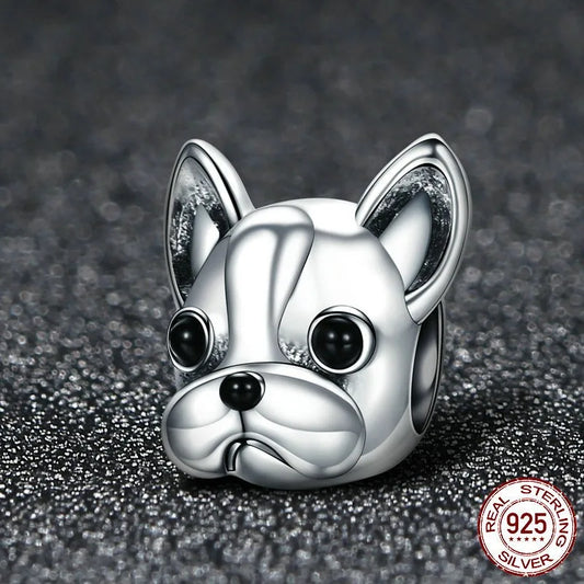 1 Piece Diameter 11mm 925 Sterling Silver Dog Polished Beads Jewelry Accessories
