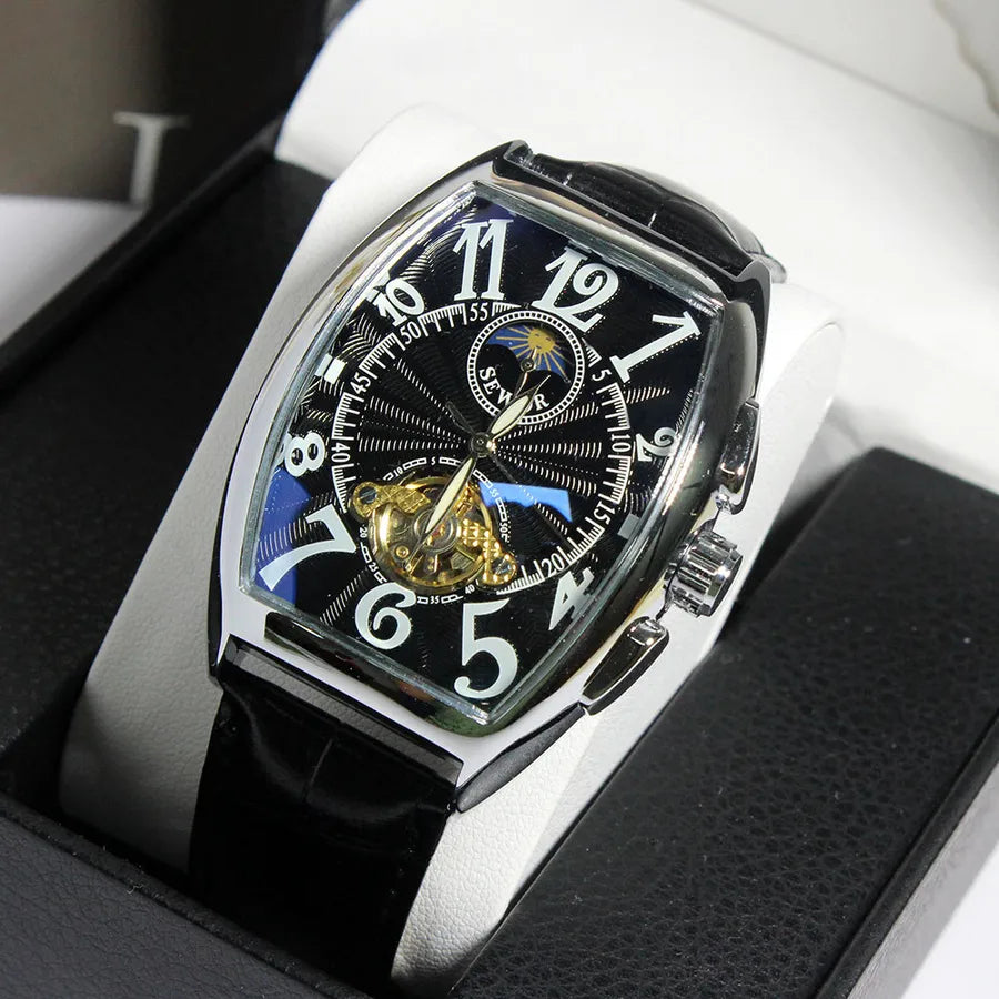 Simple Style Geometric Buckle Mechanical Watch Men's Watches