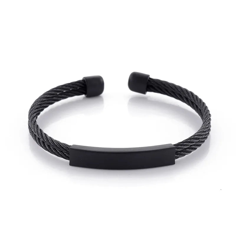 Streetwear Geometric Titanium Steel Plating 18K Gold Plated Men'S Cuff Bracelets