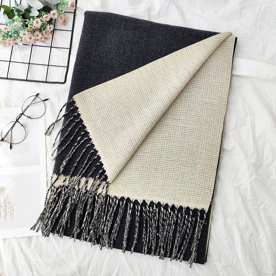 Unisex Sweet Simple Style Solid Color Imitation cashmere Polyester Scarf