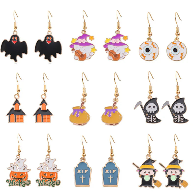 Halloween Ghost Devil Death Zombie Horror Pumpkin Skull Ear Cuff Alloy Geometric Pattern Unisex Original Design Jewelry Earring