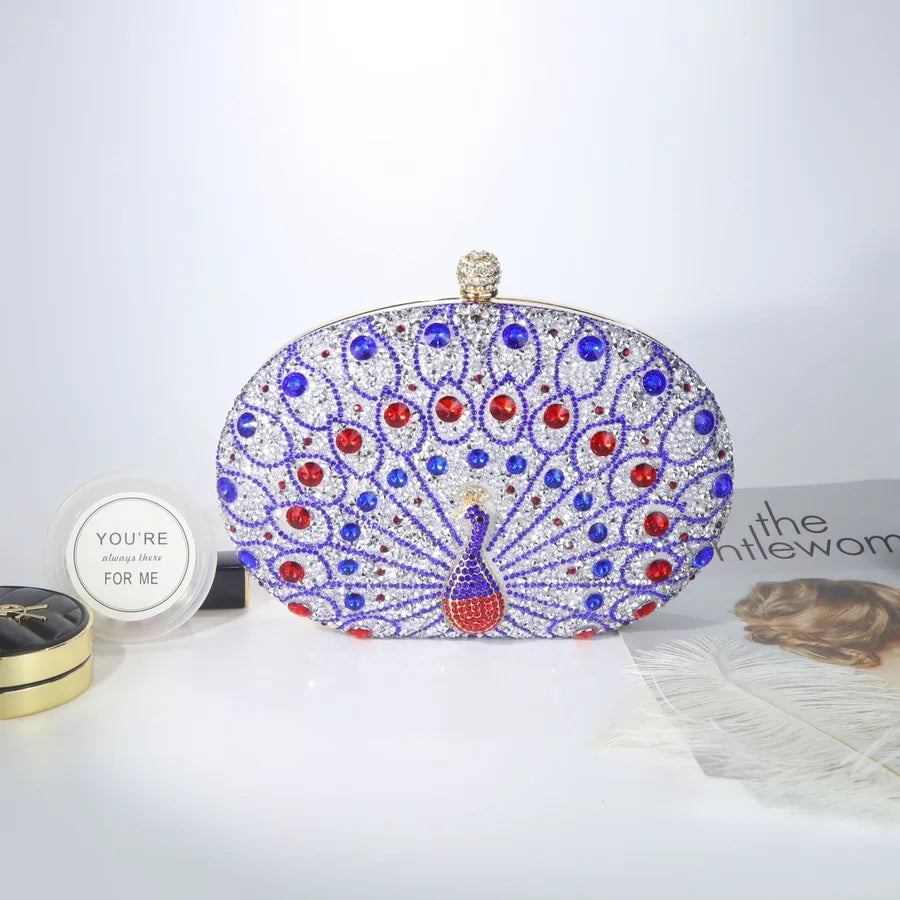 New  fashion peacock diamond retro exotic style messenger bag dinner bag high-end gift bag factory direct sales