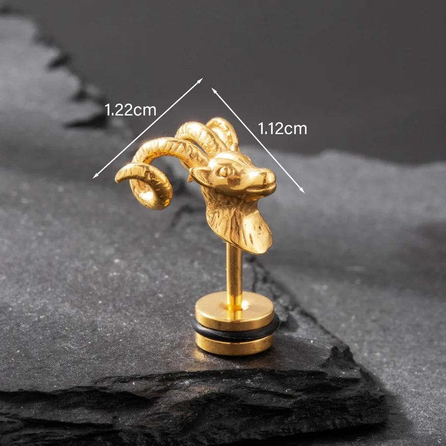 1 Piece Simple Style Star Antelope Flower 316 Stainless Steel  Ear Studs