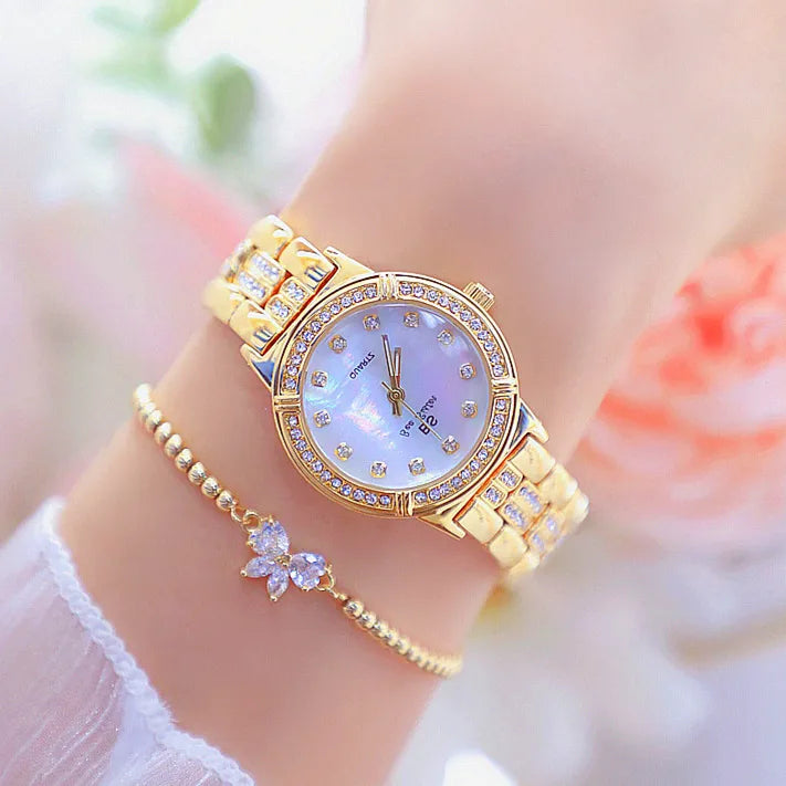 Simple Style Classic Style Solid Color Jewelry Buckle Quartz Women's Watches