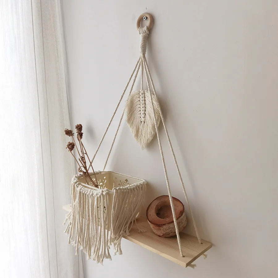 pastoral solid color wood pendant