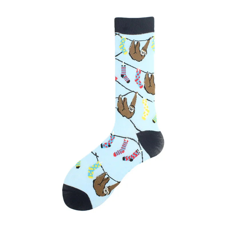 men's cartoon style animal cotton ankle socks a pair