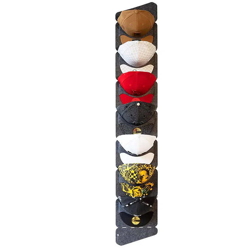 Hot Sale Baseball Hat Storage Display Bag Felt 7 Grid Door Back Wall Cap Storage Organizer Bag