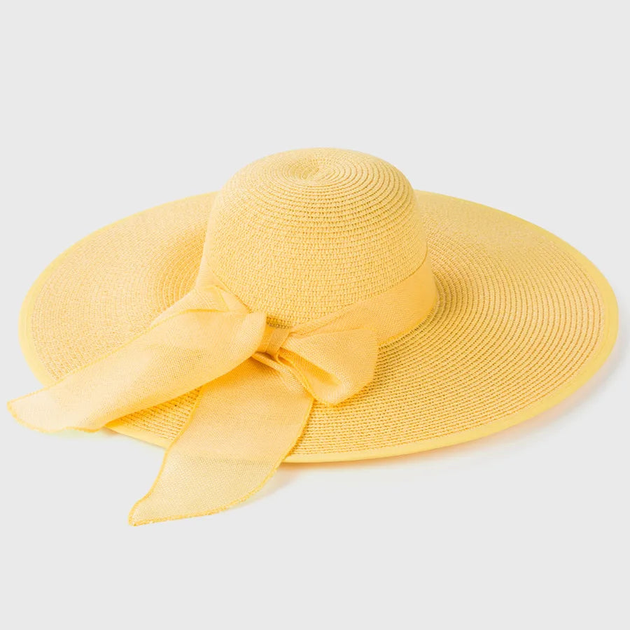 large-edge bow-knot edging straw sunscreen hat