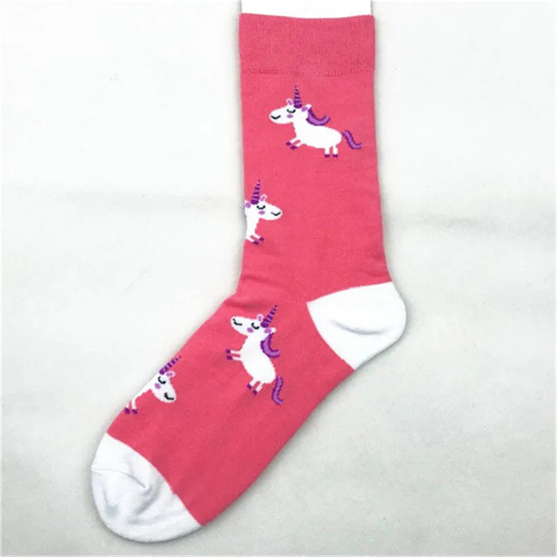 unisex casual geometric cotton crew socks a pair
