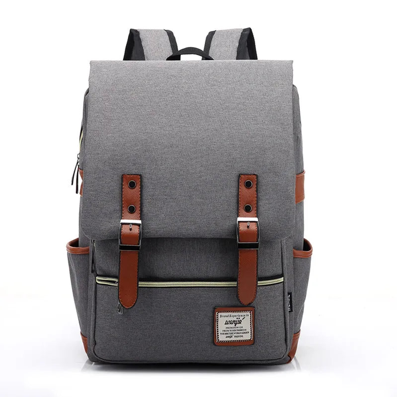 Unisex Solid Color Oxford Cloth Zipper Buckle Fashion Backpack School Backpack