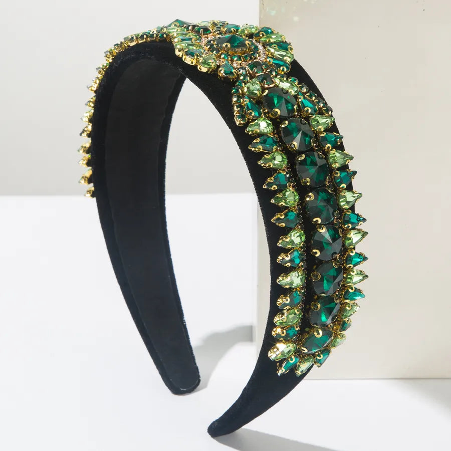 Elegant Baroque Style Simple Style Women's Geometric Glass Inlay Glass Hair Band