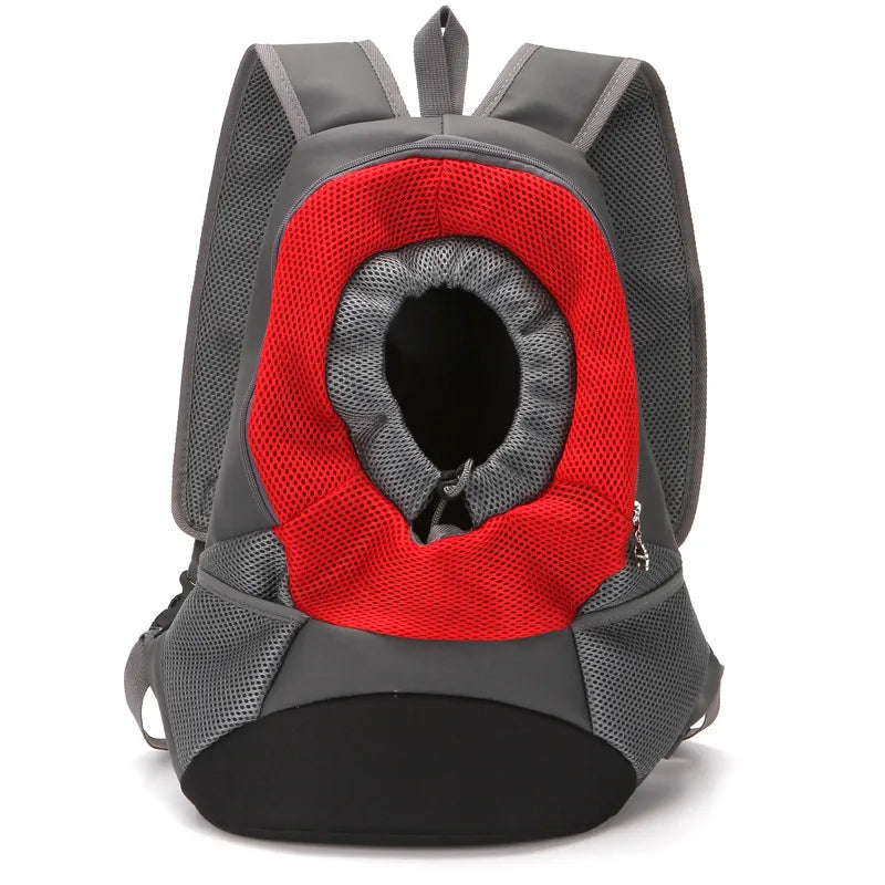 simple style pu leather canvas net color block pets backpack