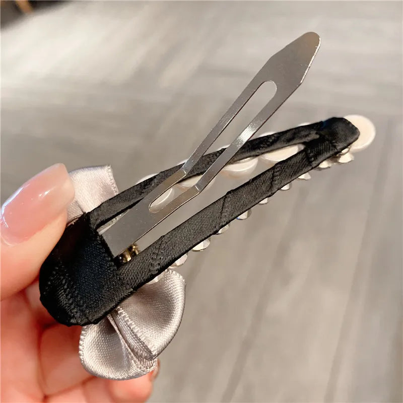 New Vintage Pearl Hair Clip Fresh Water Diamond Side BB Clip Large Back Of Head Simple Hair Accessories For Women
