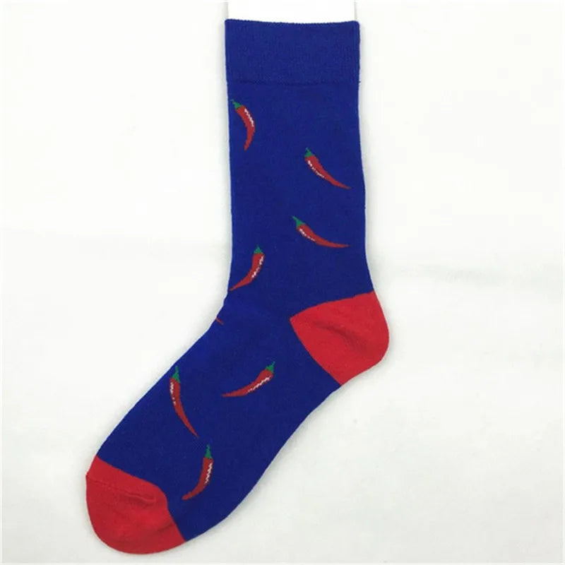 unisex casual geometric cotton crew socks a pair