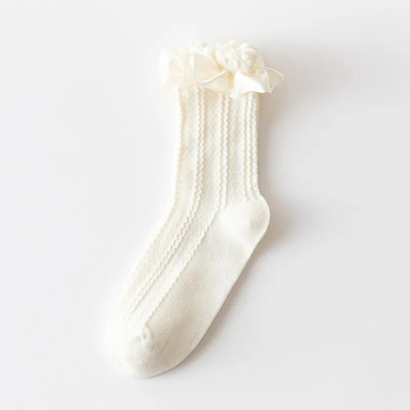 A Pair Lady Streetwear Women's Solid Color Cotton Crew Socks