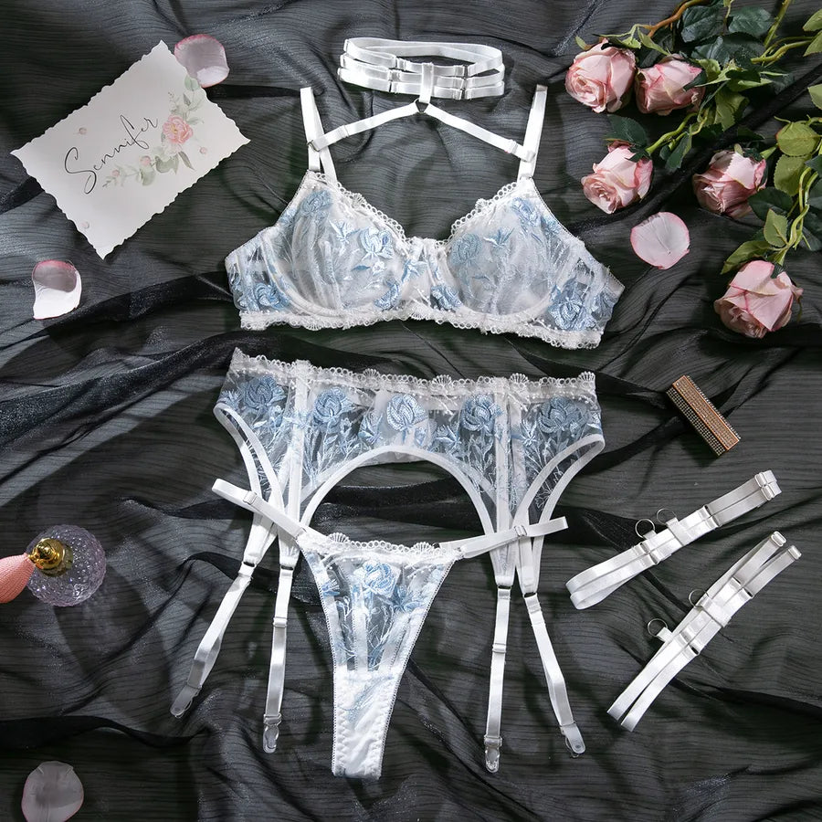 Women's Sexy Solid Color Sexy Lingerie Sets Cosplay Seamless Bra Low Waist Briefs Sexy Lingerie