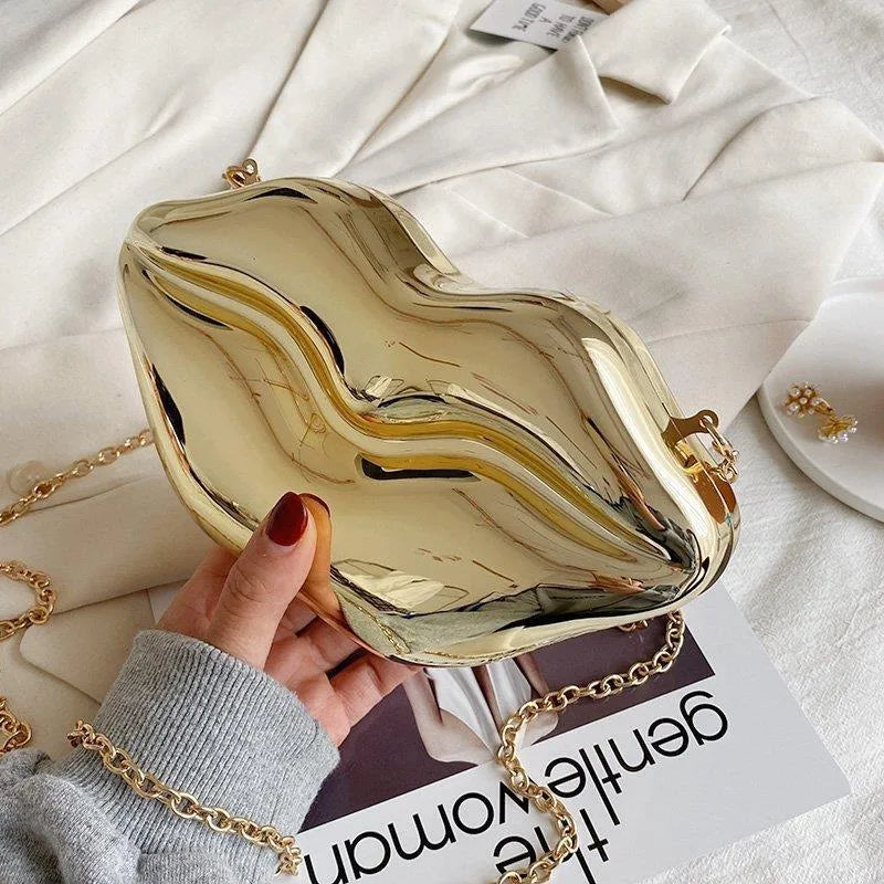women's small pvc lips streetwear square magnetic buckle shoulder bag crossbody bag
