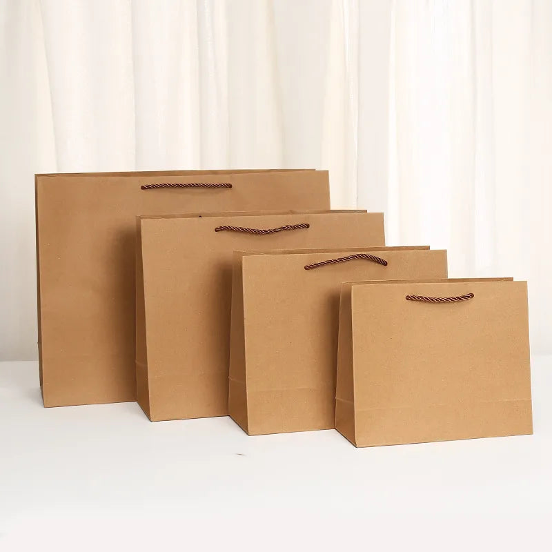 Simple Style Solid Color Kraft Paper Daily Birthday Gift Bags Party Supplies Gift Wrapping Supplies 1 Piece