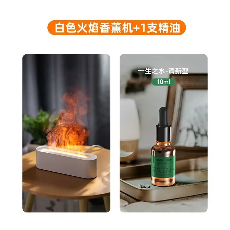 colorful 3d simulation flame aromatherapy Machine usb home office atmosphere air humidifying flame humidifier