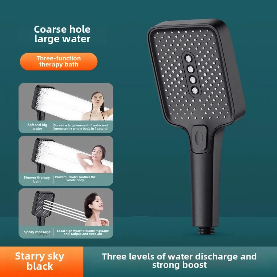 Square Pressurized Shower Head Faucet Bathroom Rain Shower Bath Water Heater Handheld Pressurized Shower Head
