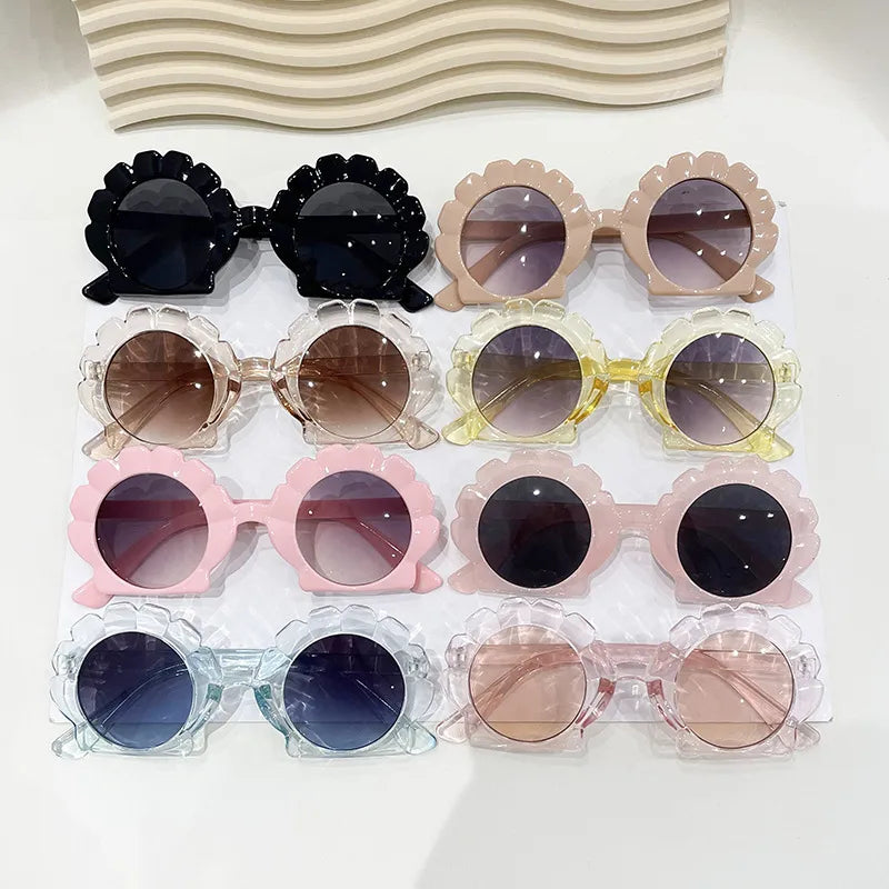 Cute Sweet Solid Color PC Special-Shaped Mirror Full Frame Kids Sunglasses