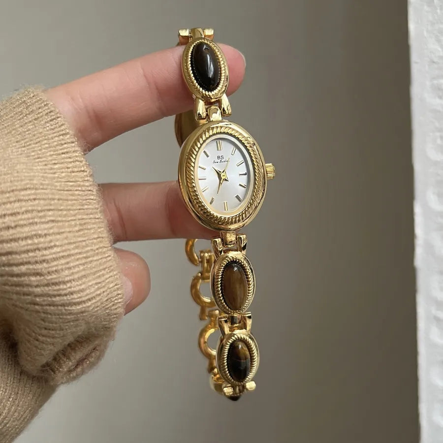 Elegant Glam Luxurious Oval Jewelry Buckle Quartz Watch