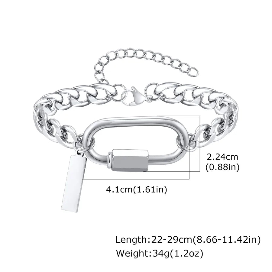 Classic Style Geometric 201 Stainless Steel Men's Bracelets Men Chain Bracelets