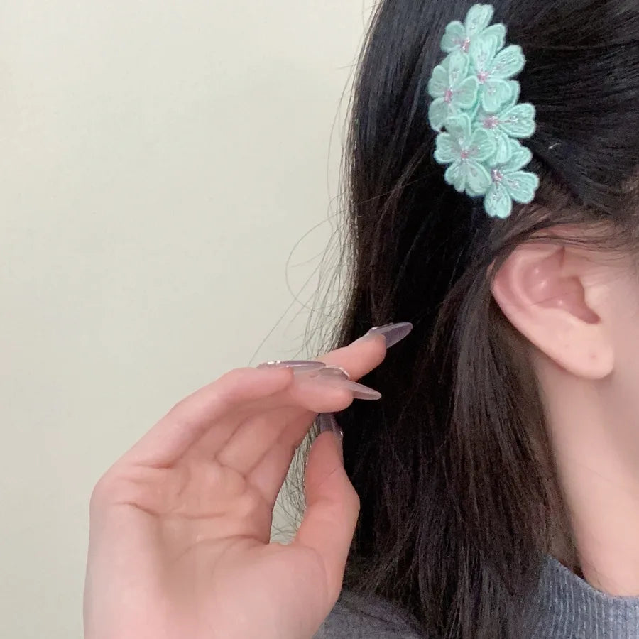Super Fairy Artificial Flower Butterfly Flower Tassel Grip Female Sweet Style Unique and Exquisite Barrettes Ins All-Match Hair Accessories Fashion