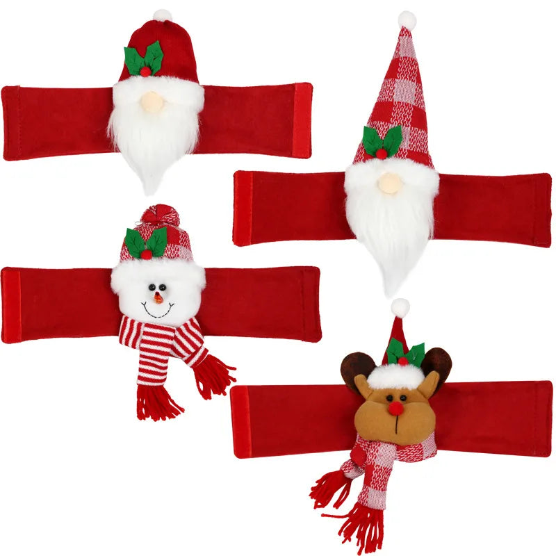Christmas Decorations 3D Cartoon Style Snowman Themed Home Curtain Door Drape Decorations Creative Polyester Material