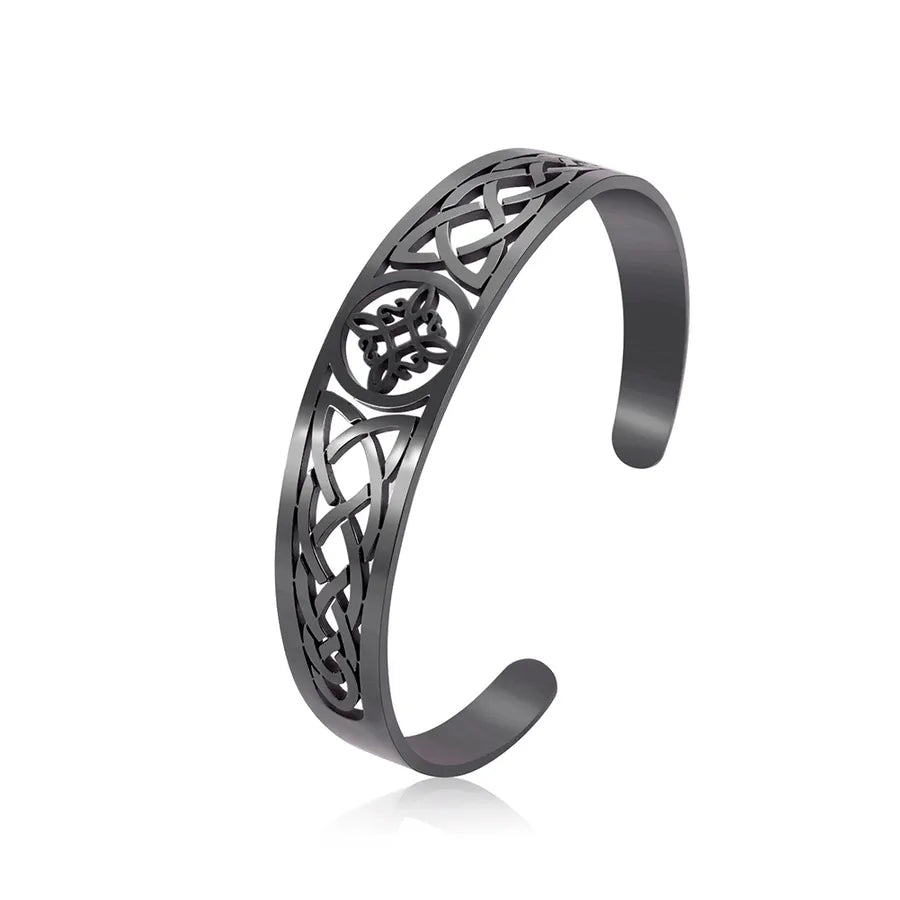 Hip-Hop Retro Witches Knot 304 Stainless Steel Bangle In Bulk