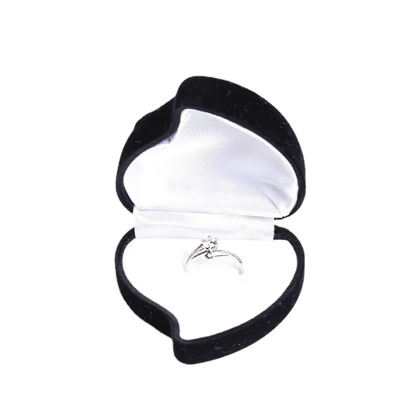 simple style heart shape flannel jewelry boxes