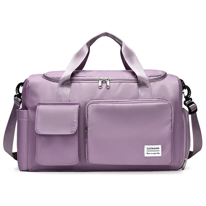 unisex fashion solid color nylon waterproof duffel bags