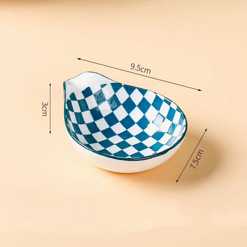 Casual Classical Lattice Flower ceramics Tableware 1 Piece 1 Set