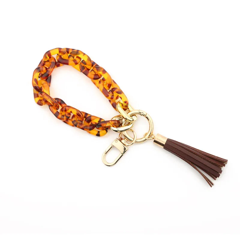 fashion tassel arylic women's bag pendant keychain 1 piece