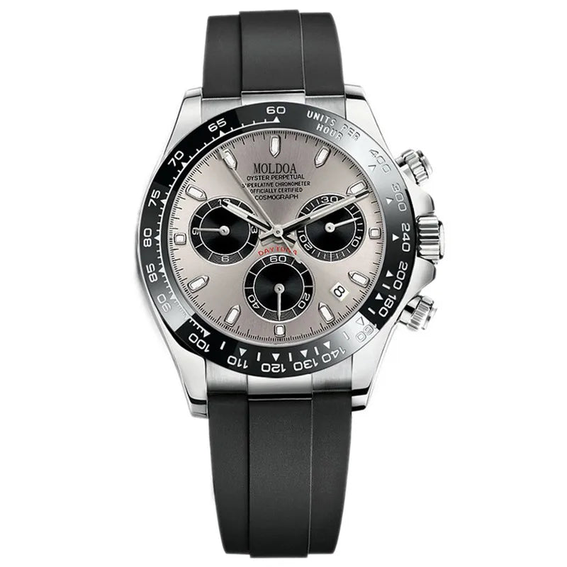 Panda di hollow-out fake mechanical watch men's real three-eye luminous calendar waterproof   TikTok fast hand