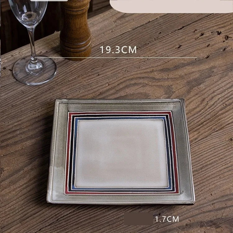 Retro Solid Color Flower ceramics Tableware 1 Piece