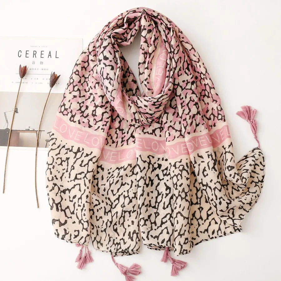 women's fashion leopard polyester printing winter scarves