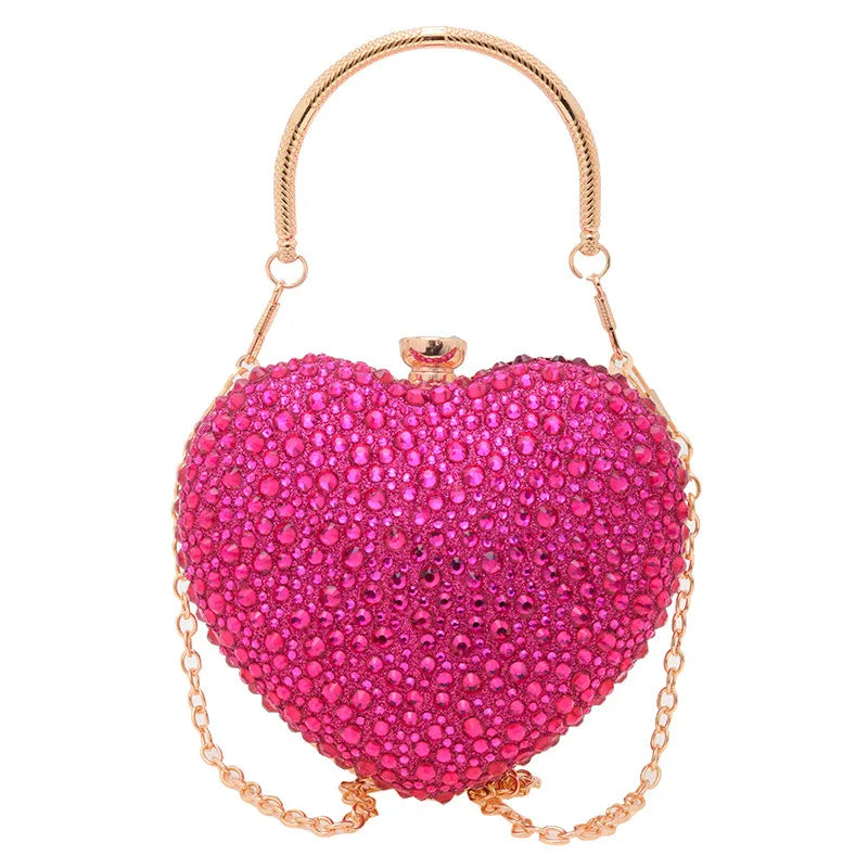 Women's Small Arylic Solid Color Elegant Classic Style Heart-shaped Hook Loop Evening Bag