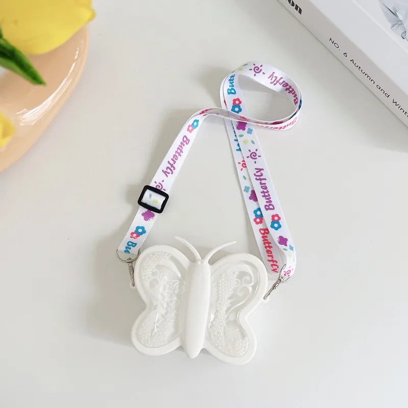 Children's Baby quicksand Butterfly Silicone Crossbody Small Bag Kneading Music Decompression Rodent Control Pioneer Girls Infant Bubble